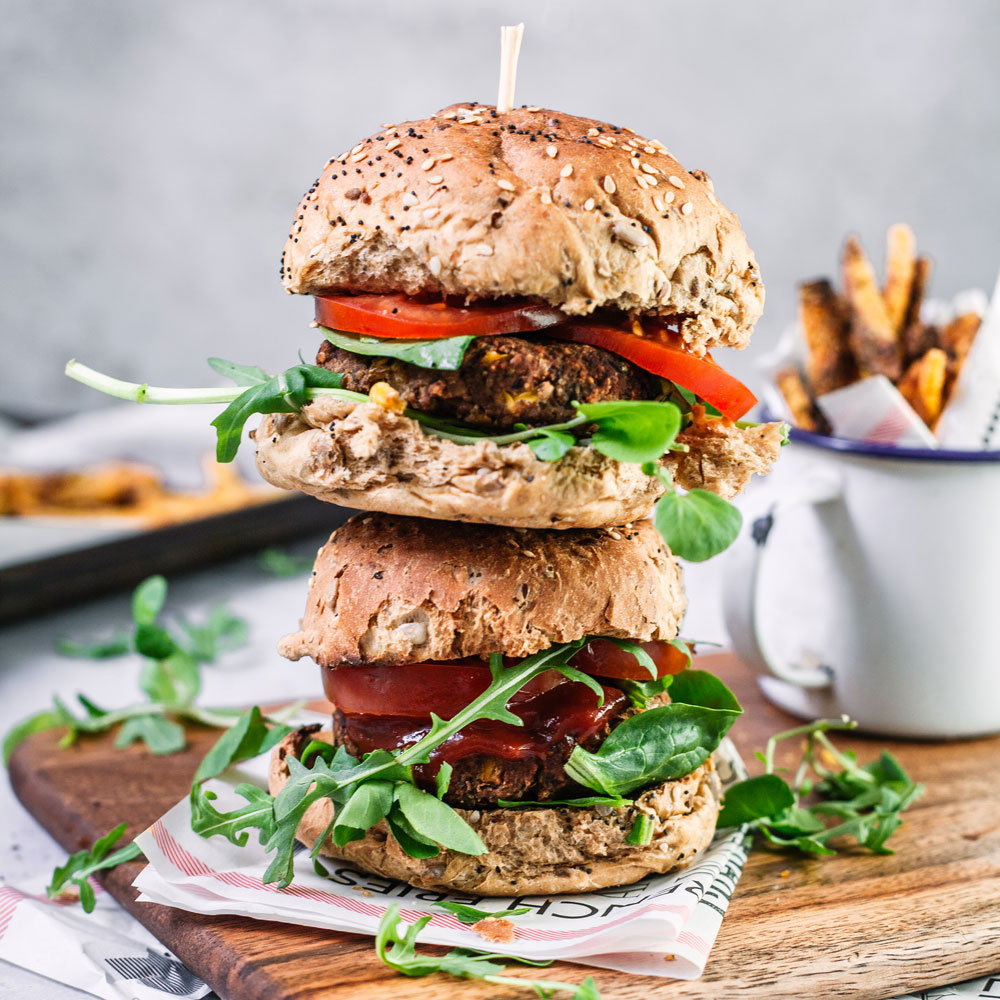 Tempeh & Black Bean Burgers
